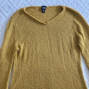Eileen Fisher, size XL, mustard color, chunky knit sweater